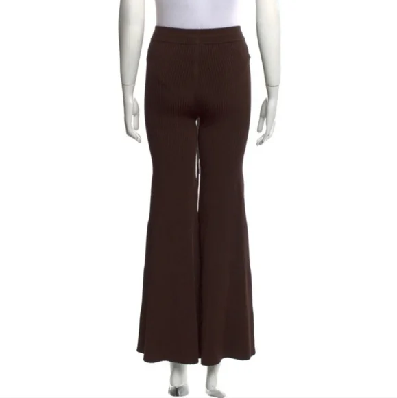 China Peter Do Brown Flared Ribbed Pants small - Picture 7 of 16